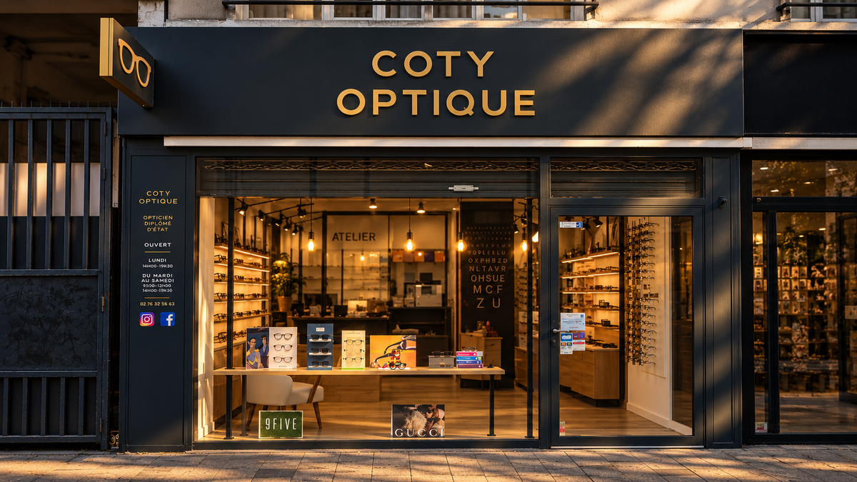 Façade de la boutique Coty Optique au Havre