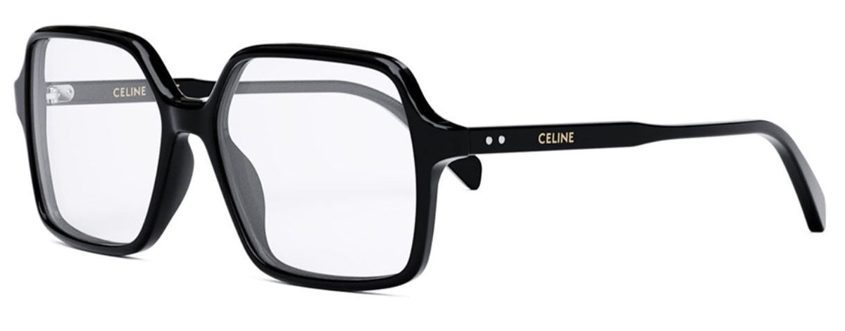 Lunettes de vue Celine Thin Geometric CL50126I – Acetate Noir Brillant, Verres Démo Organique