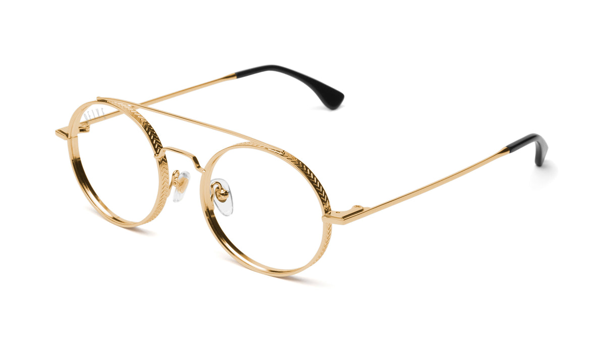 9FIVE 50-50 optique – photo 1 – Gold / round clear lens glasses