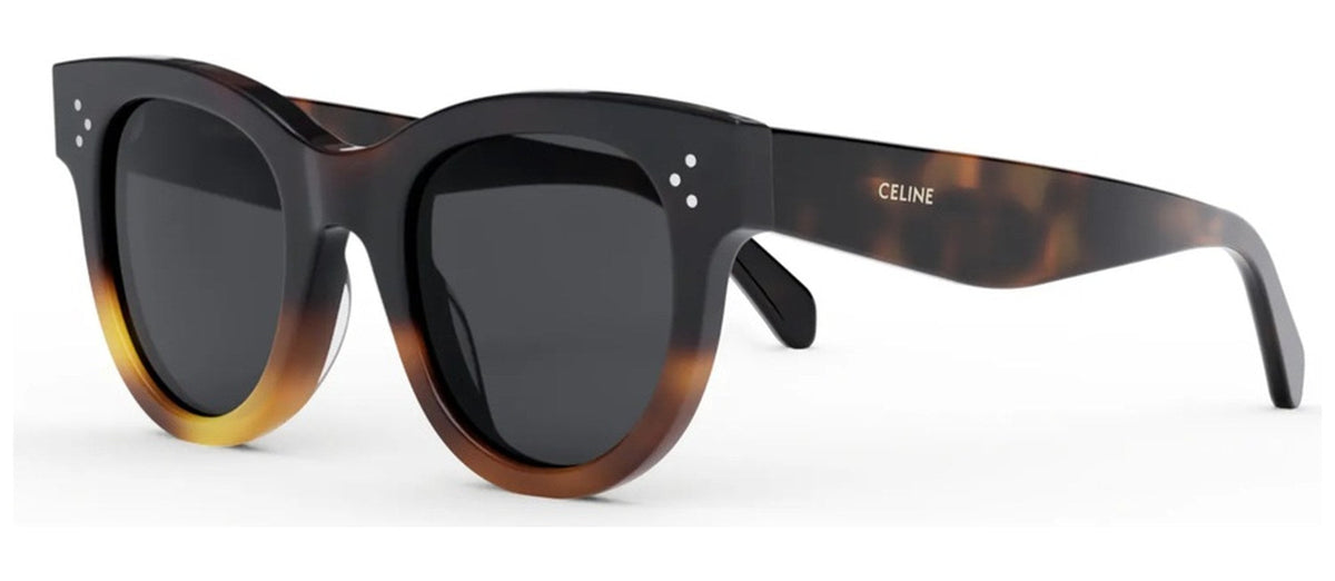 Lunettes de soleil Celine 3 Dots Round CL4003IN – Écaille dégradée brillant / verre gris