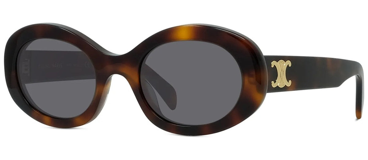 Lunettes de soleil Celine Triomphe Oval CL40194U – Havane brillant / verre gris