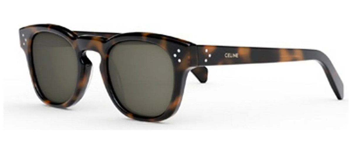 Lunettes de soleil Celine 3 Dots Geometric CL40233I – Havane brillant / verre kaki