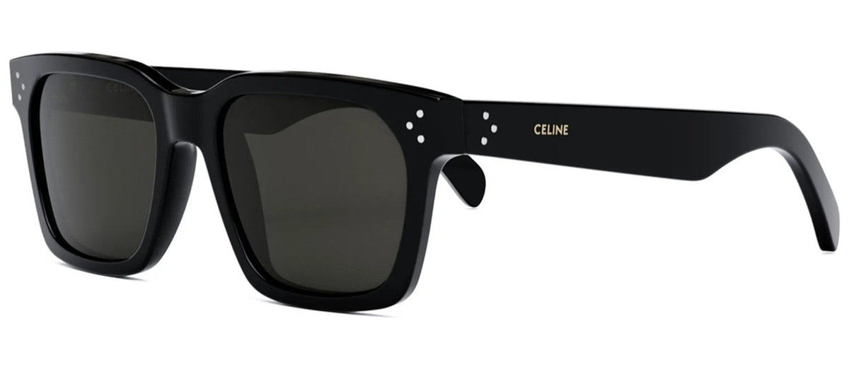 Lunettes de soleil Celine 3 Dots Geometric CL40248I – Noir brillant / verre gris