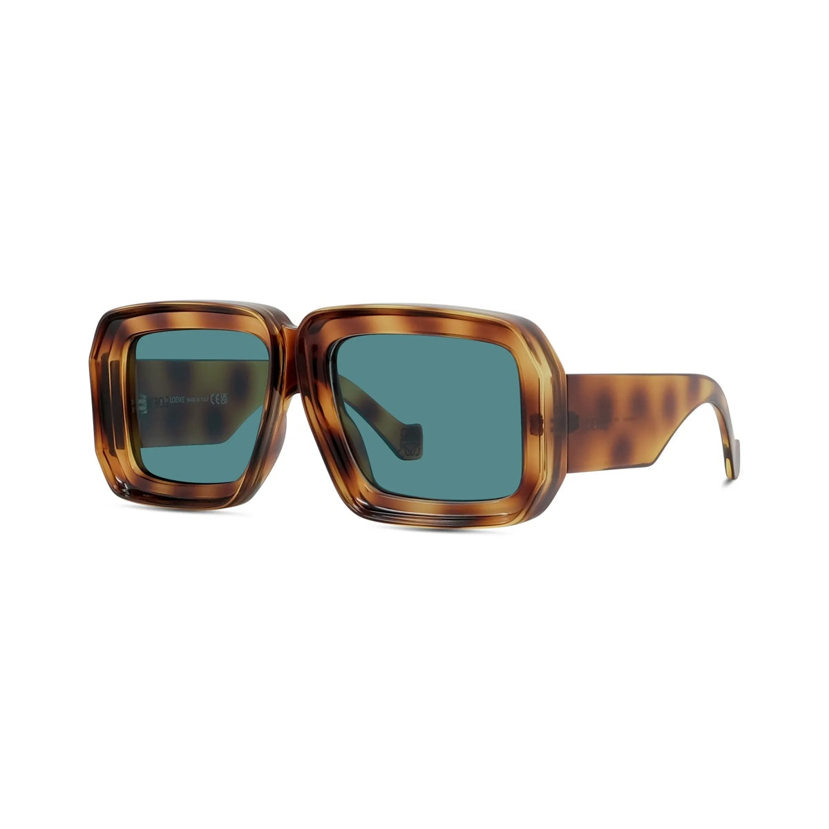 Lunettes de soleil Loewe Signature LW40064U – Injecté écaille claire brillant / verres bleu ciel 53V