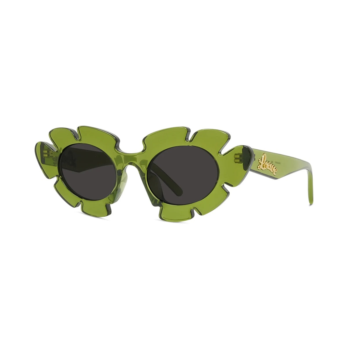 Lunettes de soleil Loewe Curvy LW40088U – Vert brillant transparent / verre gris