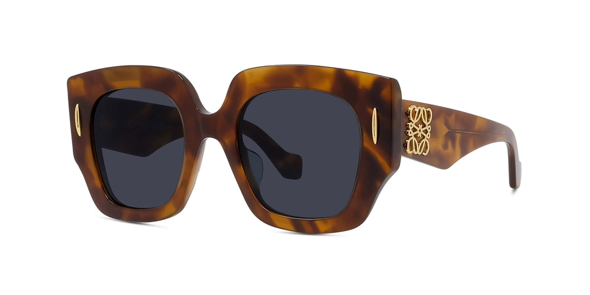 Lunettes de soleil Loewe Anagram LW40129U – Acétate havane brillant / verres bleu 53V