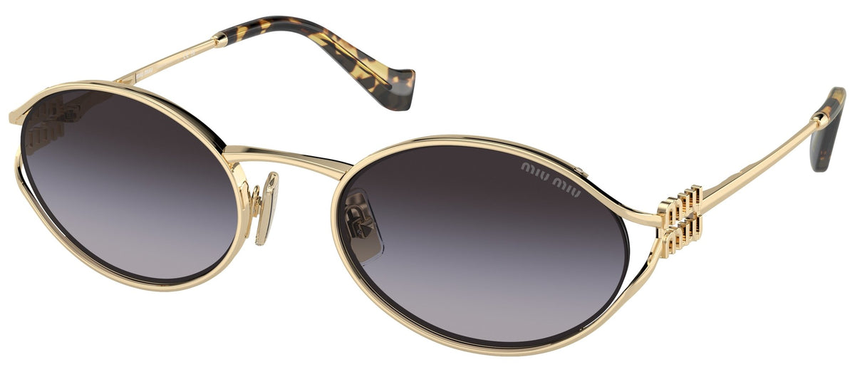 Lunettes de soleil Miu Miu Logo MU 52YS – Or pâle / Dégradé gris ZVN5D1